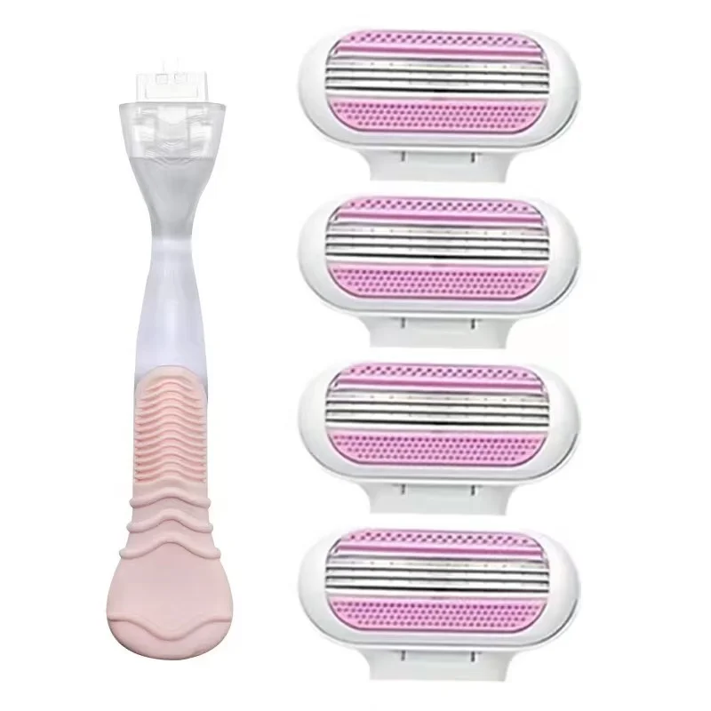 女性の安全かみそりの刃,顔,脚,脇の下,ビキニ,美容,脱毛,シェービング,互換性のある,毒シェーバー,1つのハンドルと4つの刃と8つの刃