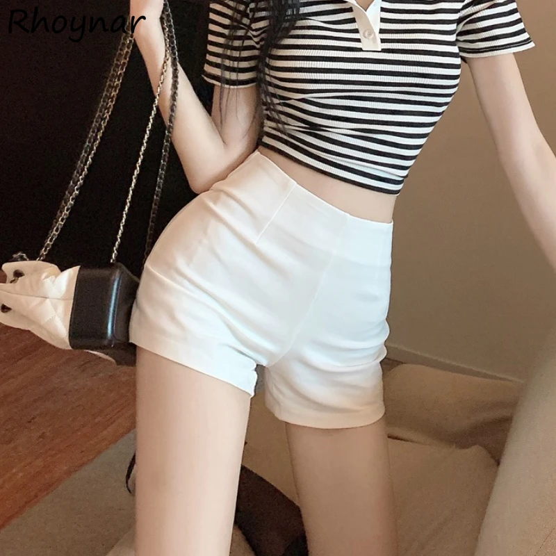 

XS-3XL Pure Shorts Women High Waist Trousers Hot Girls Sexy Skinny European Streetwear Summer Шорты Женский Chic Hip Hop Cool
