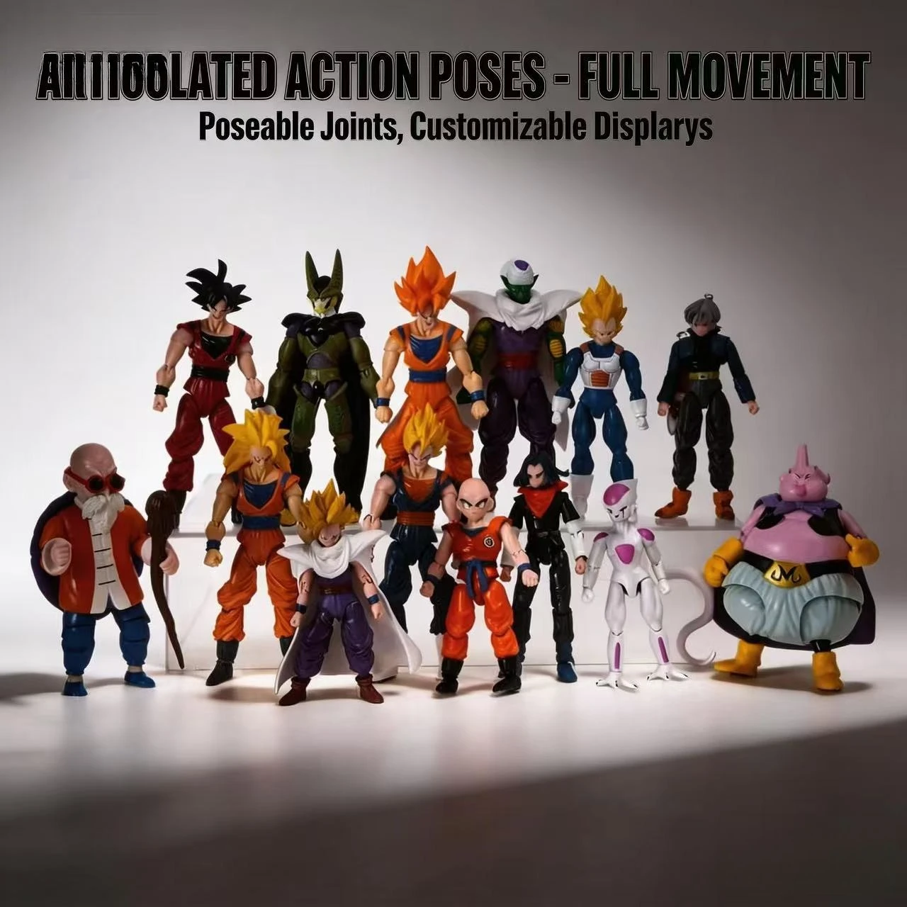 

Dragon Ball Anime Figure Statue Vegeta Goku Majin Buu Gohan Trunks Movable Toy Doll Cute Model Children Birthday Gift