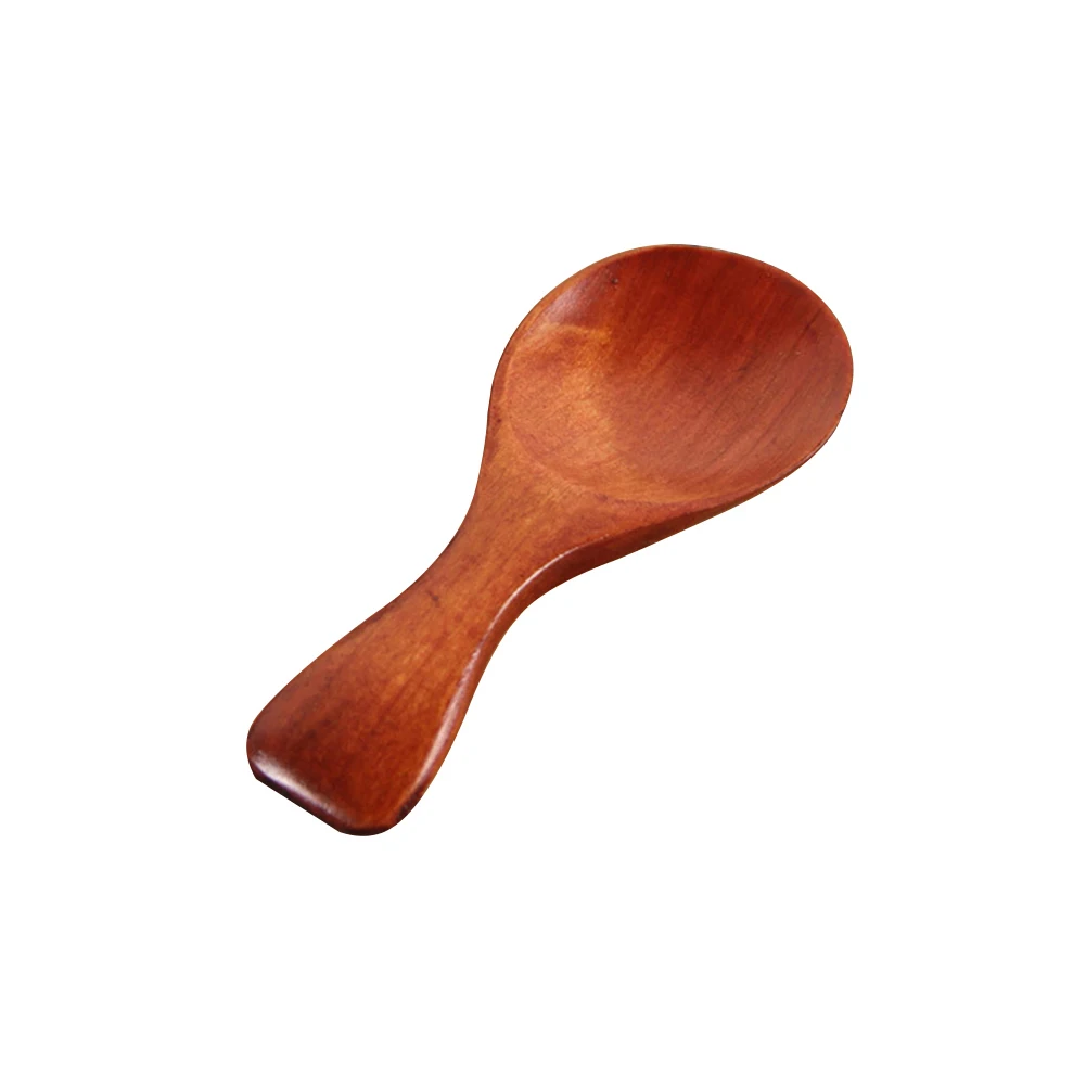 Short Handle Wide-mouthed Milk Powder Spoon Wooden Condiment Teaspoon 8 * 3.5 CM