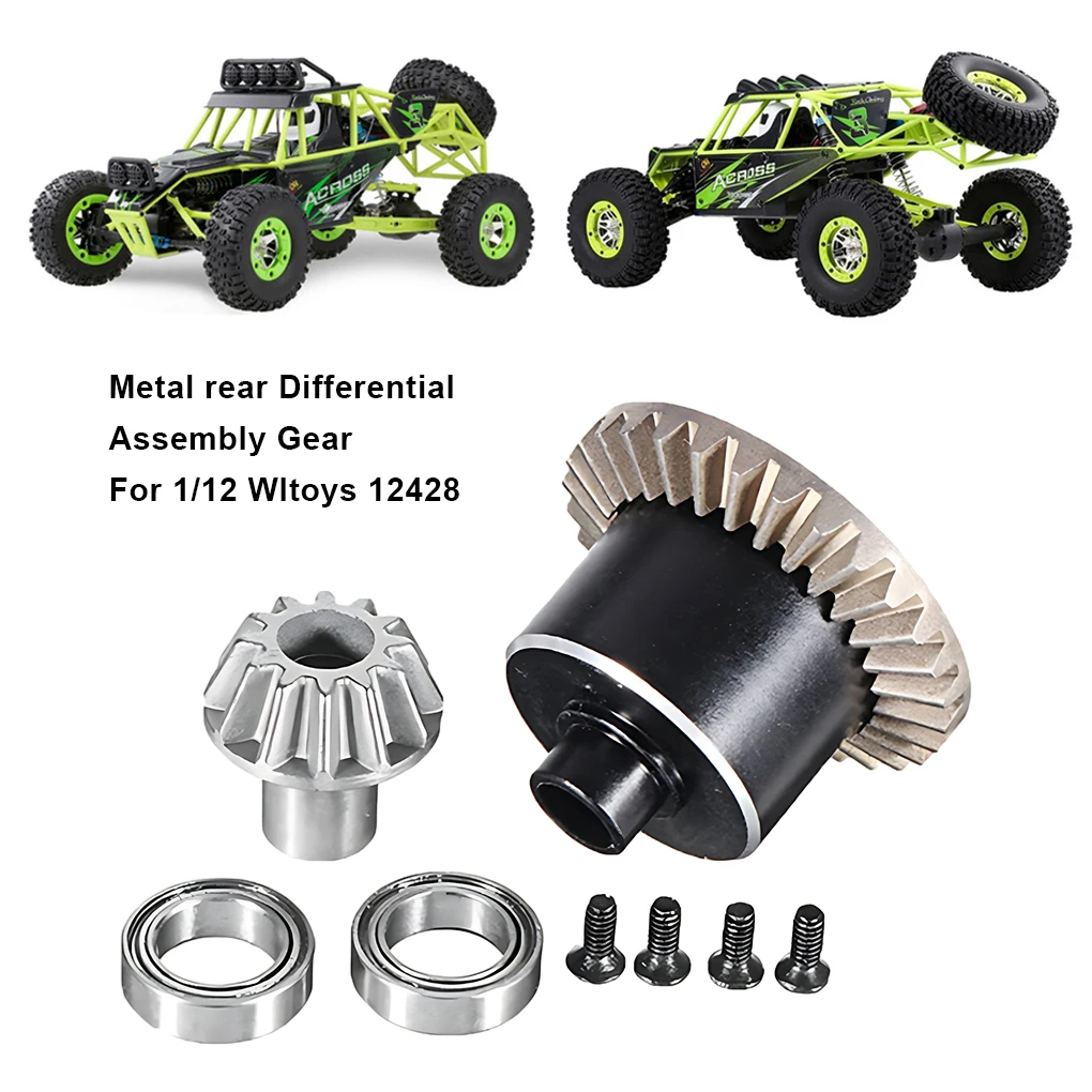 WLtoys Metal RC Front Rear Differential Assembly Gear For 12428 12423 1/12 124017 124019 4WD Off-Road Upgrade Parts with Housing