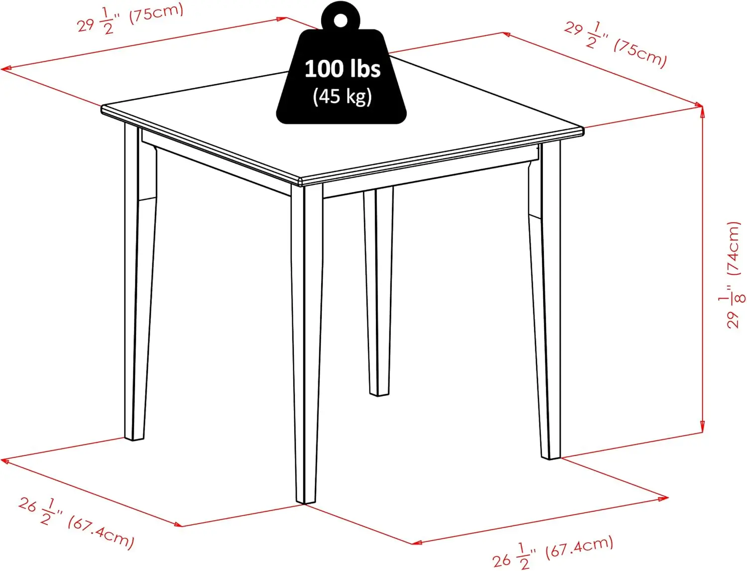 Wooden Square Dining Table，Its sturdy Solid Wood construction gives the table long-lasting durability