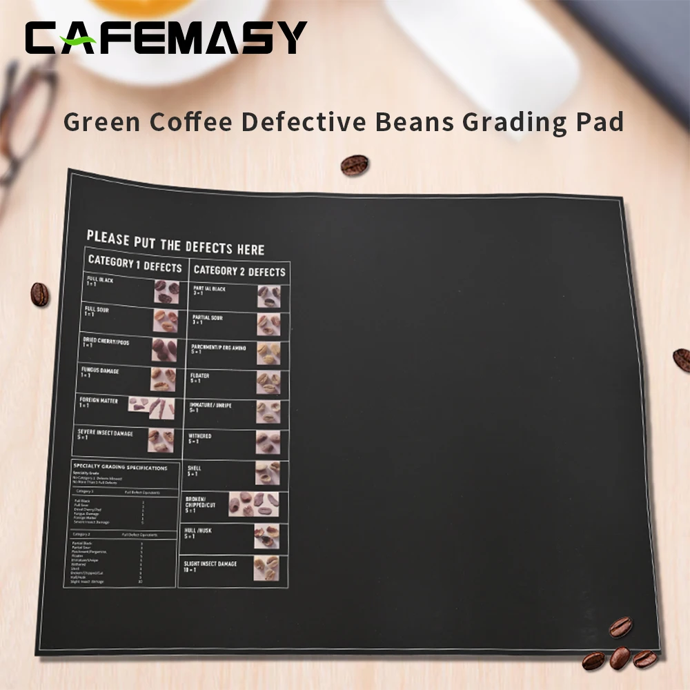 

CAFEMASY Green Coffee Defective Beans Grading Pad Coffee Bean Picking Comparison Card Mat Coffee Accessories