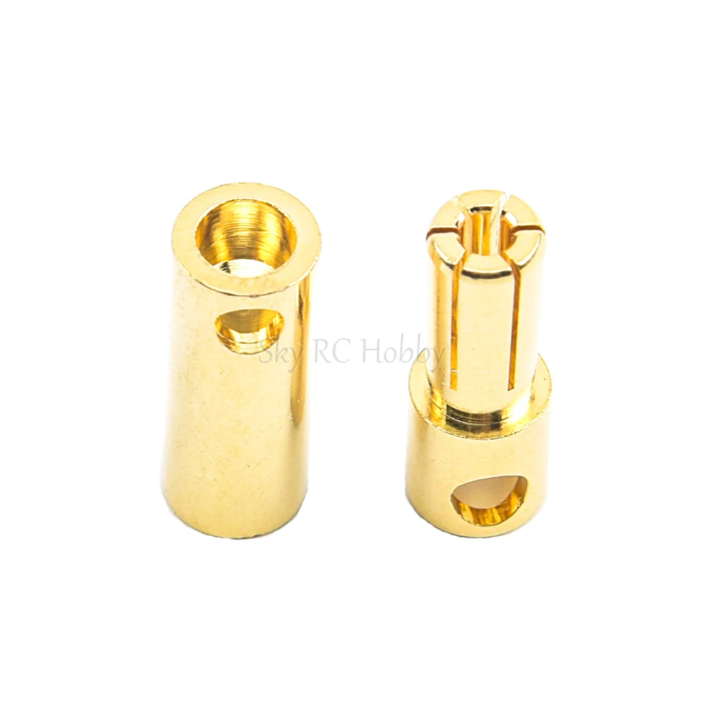 10Pairs 2mm 3.5mm 4mm 5mm 5.5mm 6mm 6.5mm 8mm Gold Bullet Banana Connector Gold-plated Bullet Plug for FPV RC Drone ESC Motor