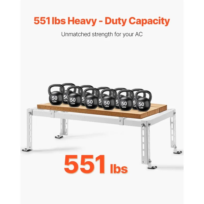 Mini Split Ground Stand Adjustable Anti-Vibration Mini Split Stand for 9000 to 24000 BTU AC Heat Pump Outdoor Use