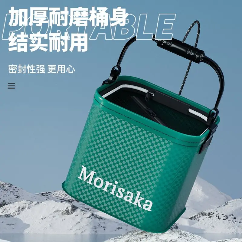 Water Bucket Eva Folding Thickened Fishing with Lid Fish Protection   Multi-functional Fish  Portable