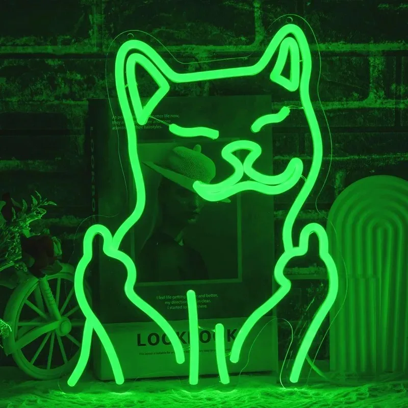 

USB Operated Cat Neon Wall Light, Lovely LED Light Up Sign, Stylish Ornament for Party and Game Room Decoration