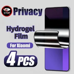 4PCS Anti-Spy Screen Protector For Xiaomi 14 Ultra 13 12 11 9 Pro Privacy Hydrogel Film For Xiaomi 13T 11T 10T Pro 9 11 Lite 5G