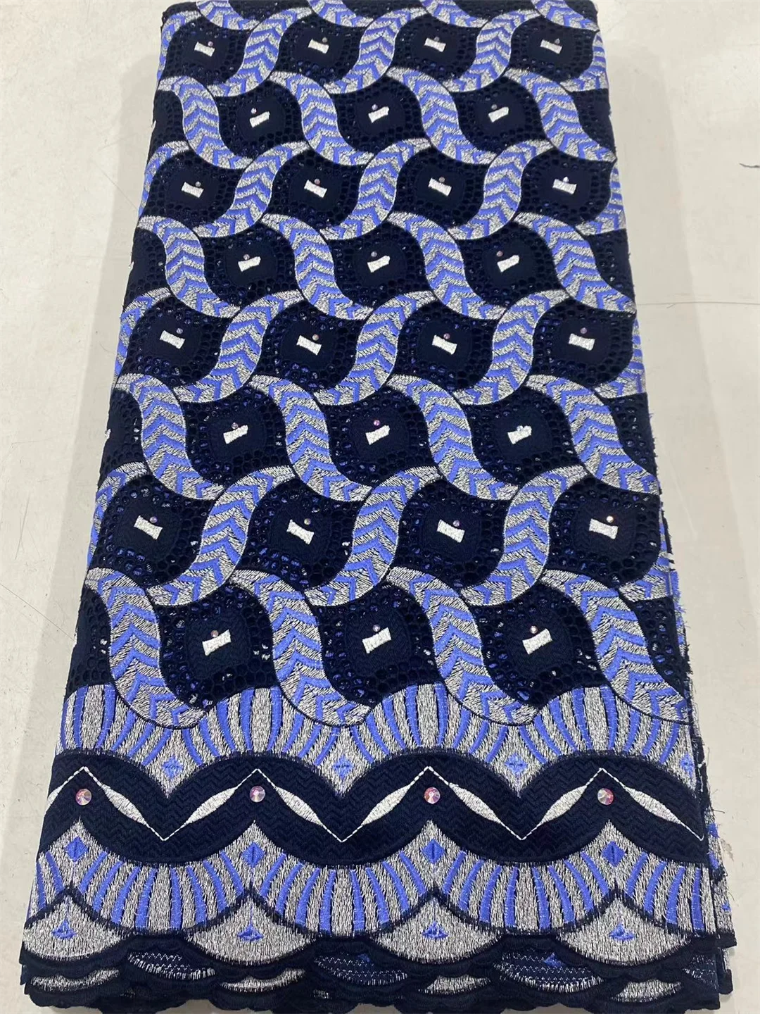 Swiss Voile Lace Fabric African Cotton High Quality for Women's Evening Dresses Nigerian Stones Pattern Sewing Material