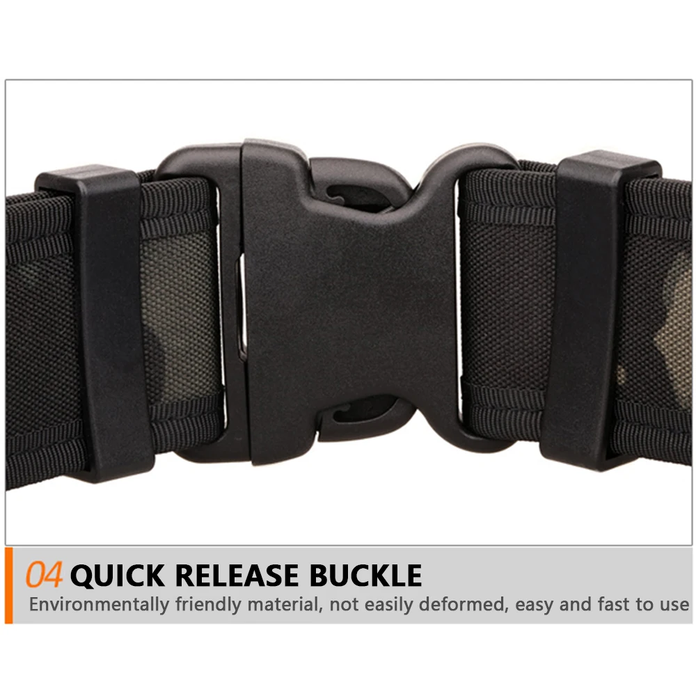 TUSHI Neuer taktischer Gürtel mit Schnellverschluss für Herren, Outdoor-Camouflage-Nylon, breiter Taillengürtel für Bergsteigen, Wandern, Arbeit, Angeln – Detail 7