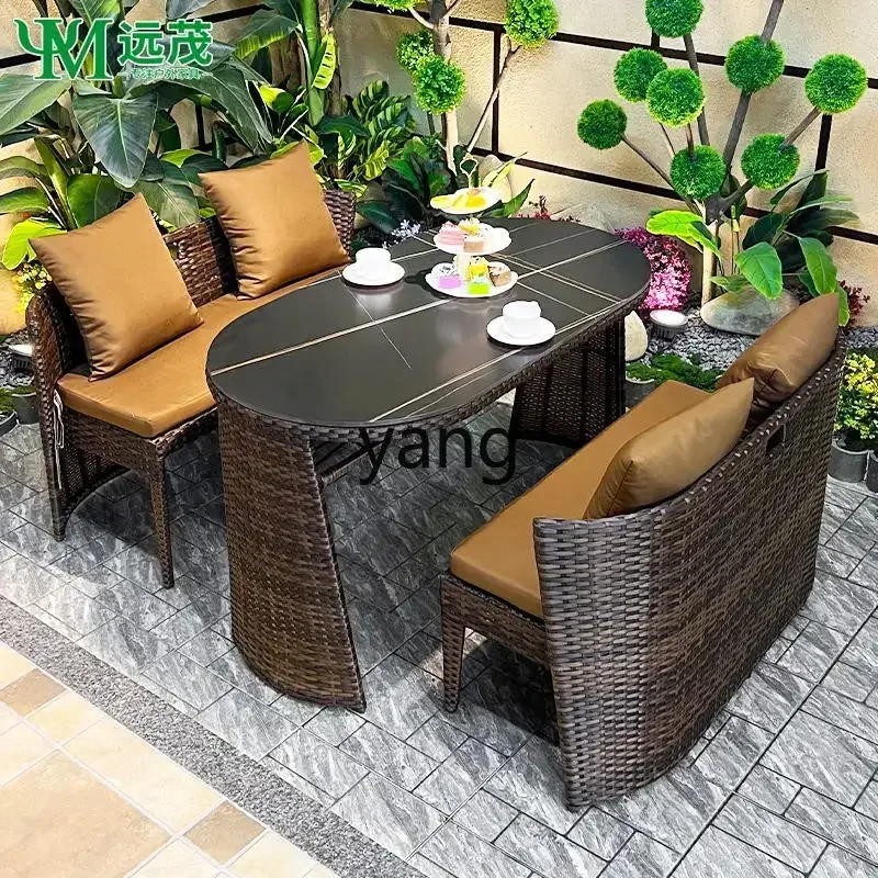 

LTT Internet celebrity outdoor table and chair courtyard outdoor small table and chair balcony tea table and chair combination