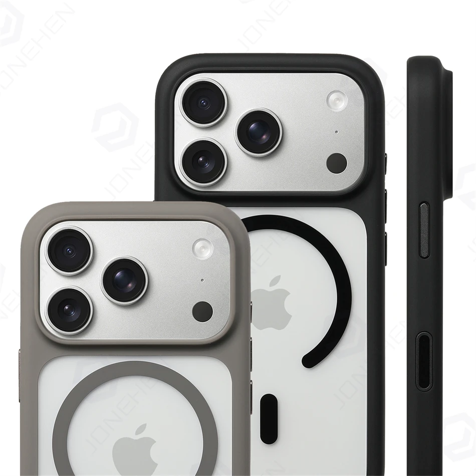 Przezroczyste etui z przyciskiem sterowania aparatem Magsafe do iPhone'a Air 16 17 18 Pro Max 17pro, pomarańczowa magnetyczna osłona odporna na wstrząsy. — zdjęcie produktu 5