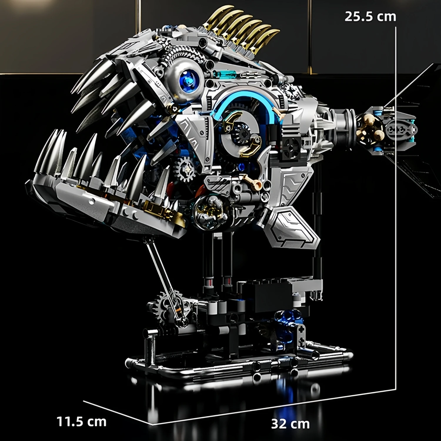 1085 Uds. Crea bloques de construcción de piraña mecánica MOC, Kit de modelo de animales de dinosaurio, juguete DIY STEM para regalo de niños
