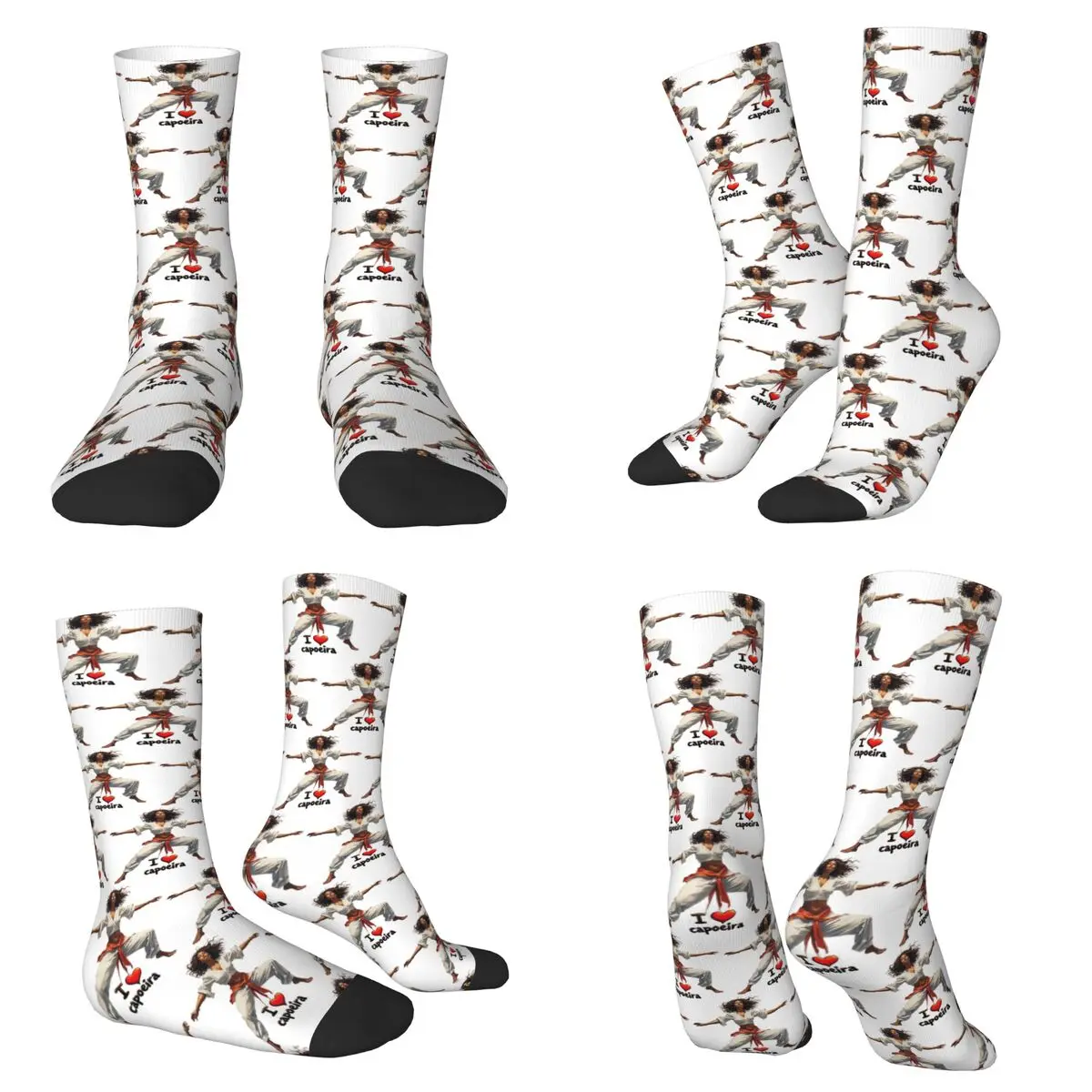 

Носки Dynamic Capoeira Art I Love Capoeira Design Harajuku, супер мягкие чулки, аксессуары, длинные носки для подарка на день рождения унисекс