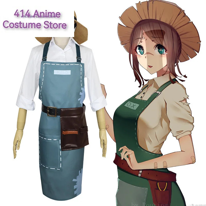 Anime game Identity V cosplay gardener Emma Woods cosplay New game skin Skirt hat white gloves wig women halloween Party costume