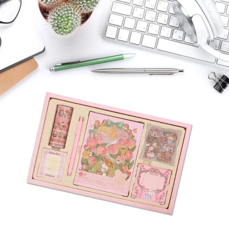 Набор книг для ручного учета, подарочная коробка для девочек с красивыми узорами, журнал с магнитной застежкой B6, наклейки для