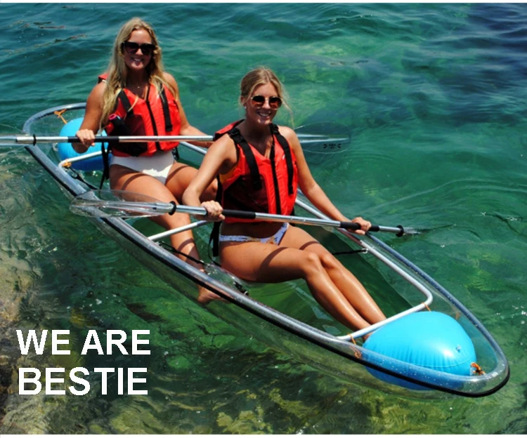 Clear‑Bottom PC Transparent Kayak Recreational Rowing Water Sport Boat