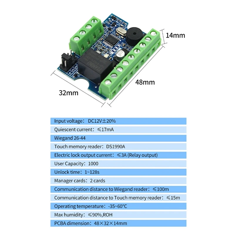 Novo mini módulo de bloqueio de placa de controle de acesso módulo de bloqueio de placa sistema de controle de acesso de porta de saída de relé
