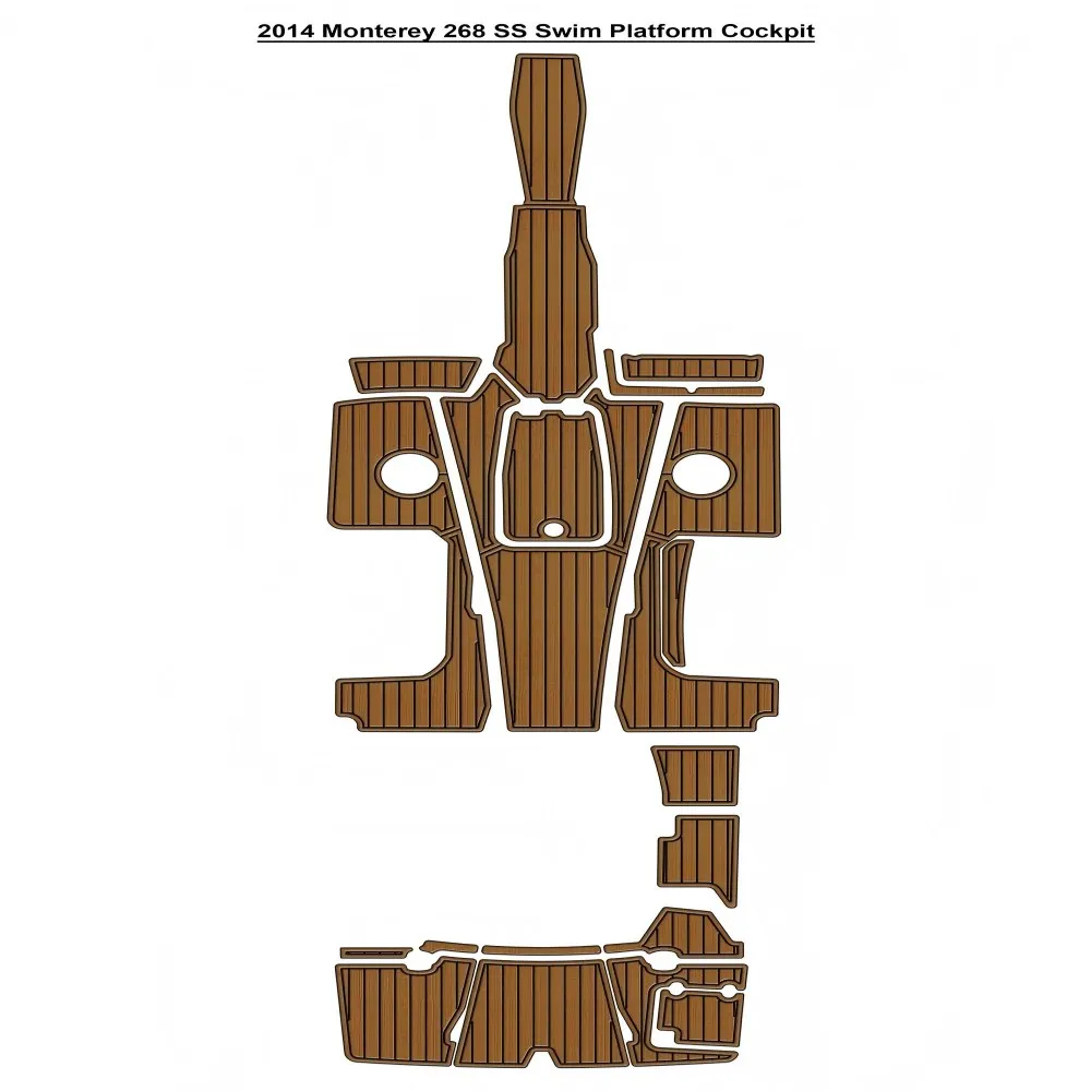 

2014 Monterey 268 SS Swim Platform Cockpit Pad Boat EVA Teak Deck Floor Mat SeaDek MarineMat Style Self Adhesive