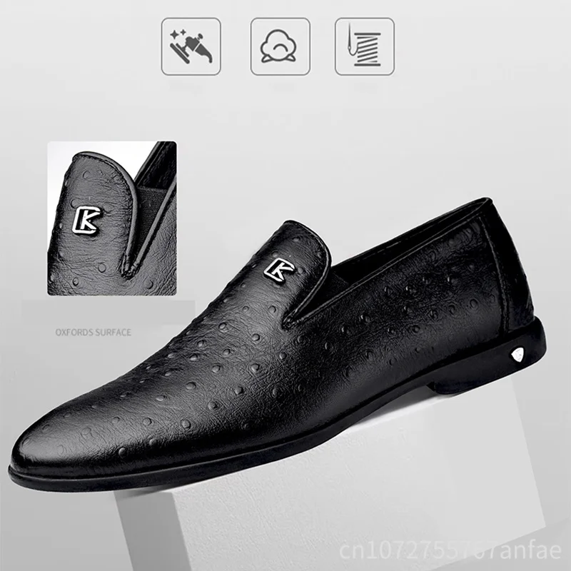 Men's Luxury Loafers Soft Sole Low Heeled Business Casual Shoes Men's Dress Shoes Summer Casual Office Business Shoes Flat Shoes