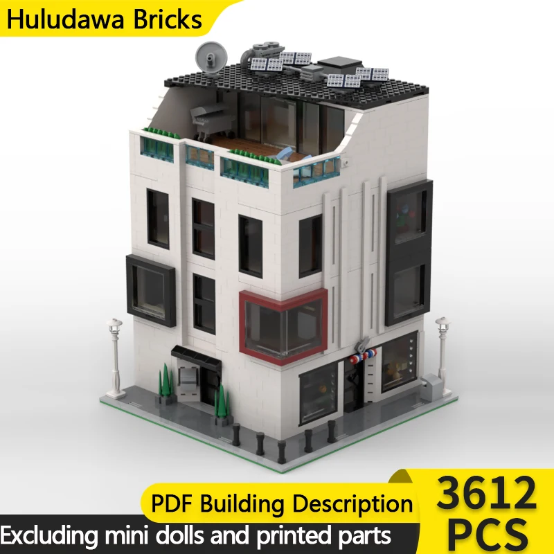 

City Street View Model MOC Building Bricks Modern Corner House Modular Technology Children Holiday Gifts Assemble Toys Suit