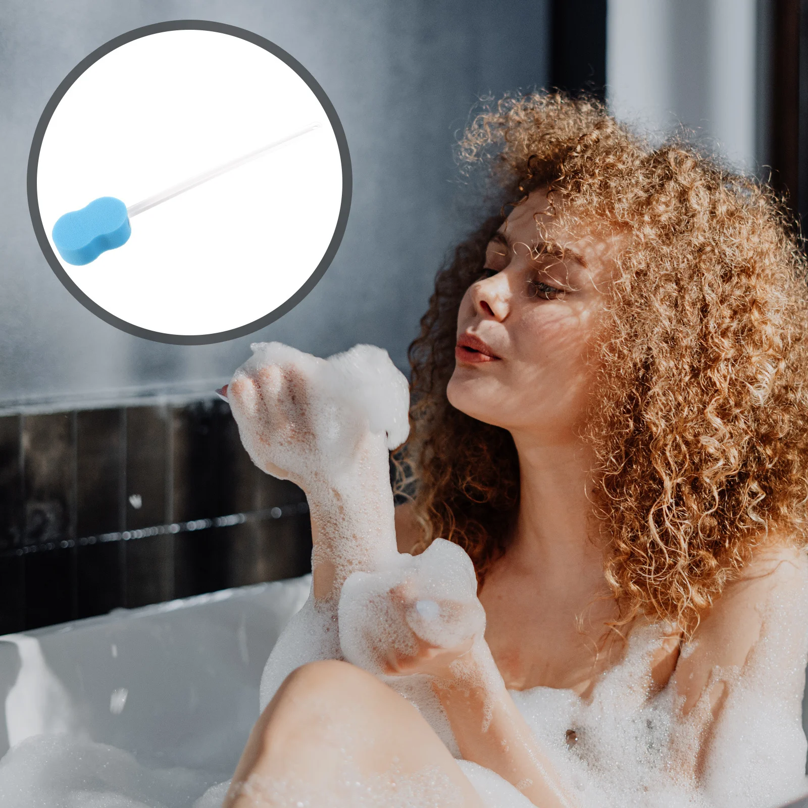 

1pcs Extra Long Handle Back Scrubber For Shower Body Exfoliating Bath Sponge With Handle Comfortable Texture Clean Hard To Reach