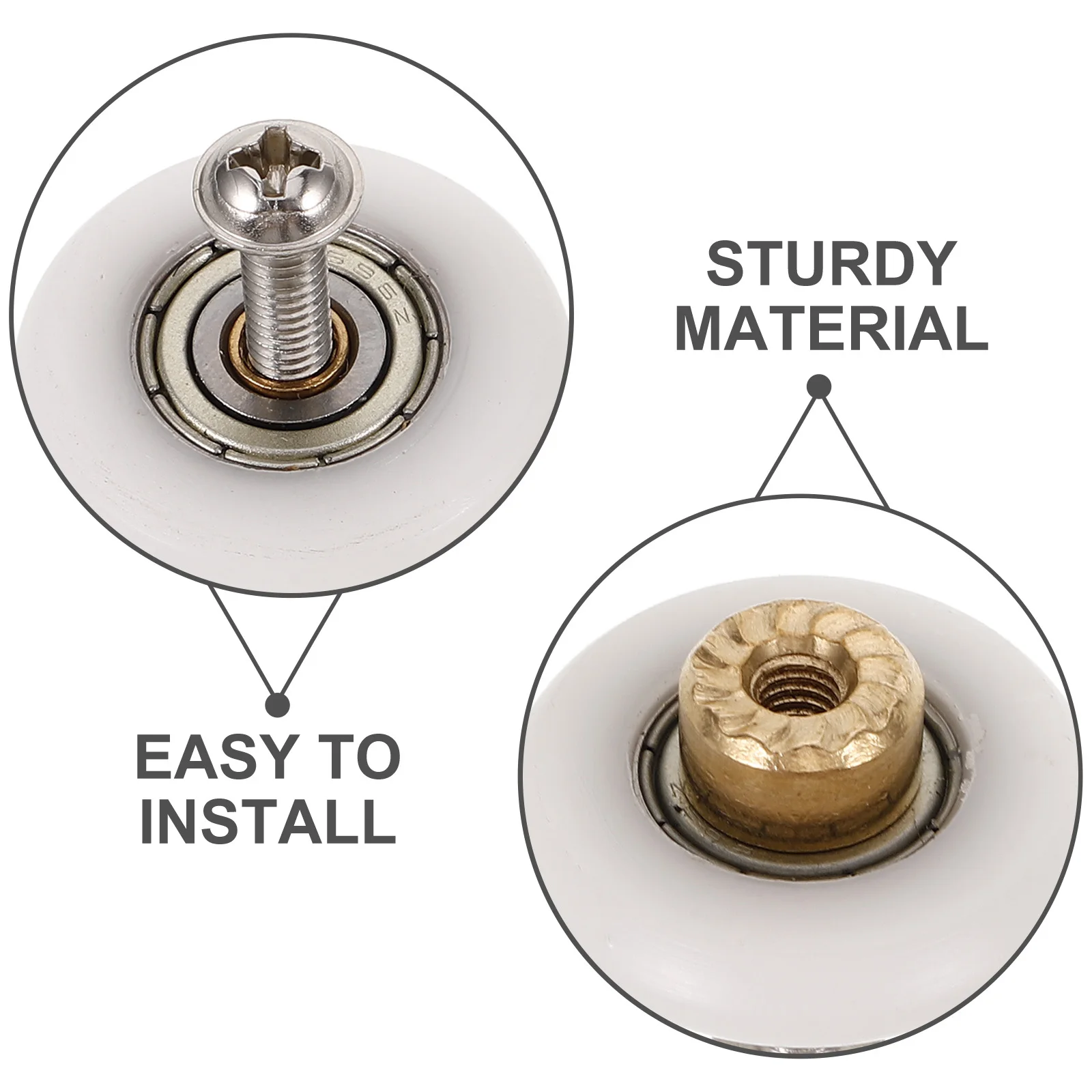 

2Pcs Shower Door Roller Wheels Replacement Durable Sliding Glass Door Parts Smooth Quiet Bathroom Hardware Roller Wheels