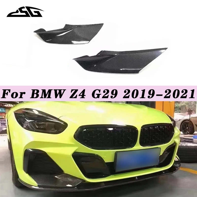 

For BMW Z4 G29 M Sport 2019-2021 Carbon Fiber Front Bumper Lip Splitter Spoiler Side Flaps Apron Canards Body Kit