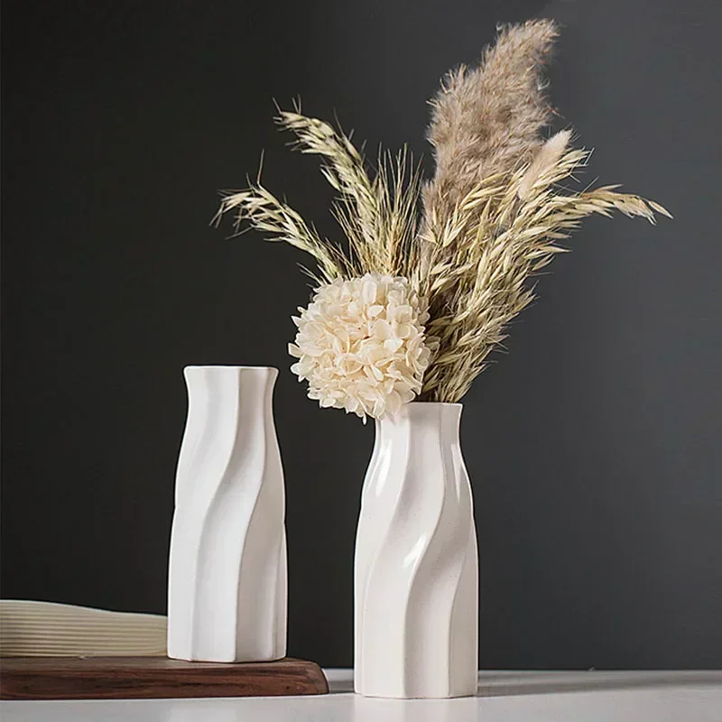 

Vilead Geometric Abstract Ceramic Vase Smooth Nordic Pampas Grass Arrangement Dried Flower Kitchen Table Decoration Living Room