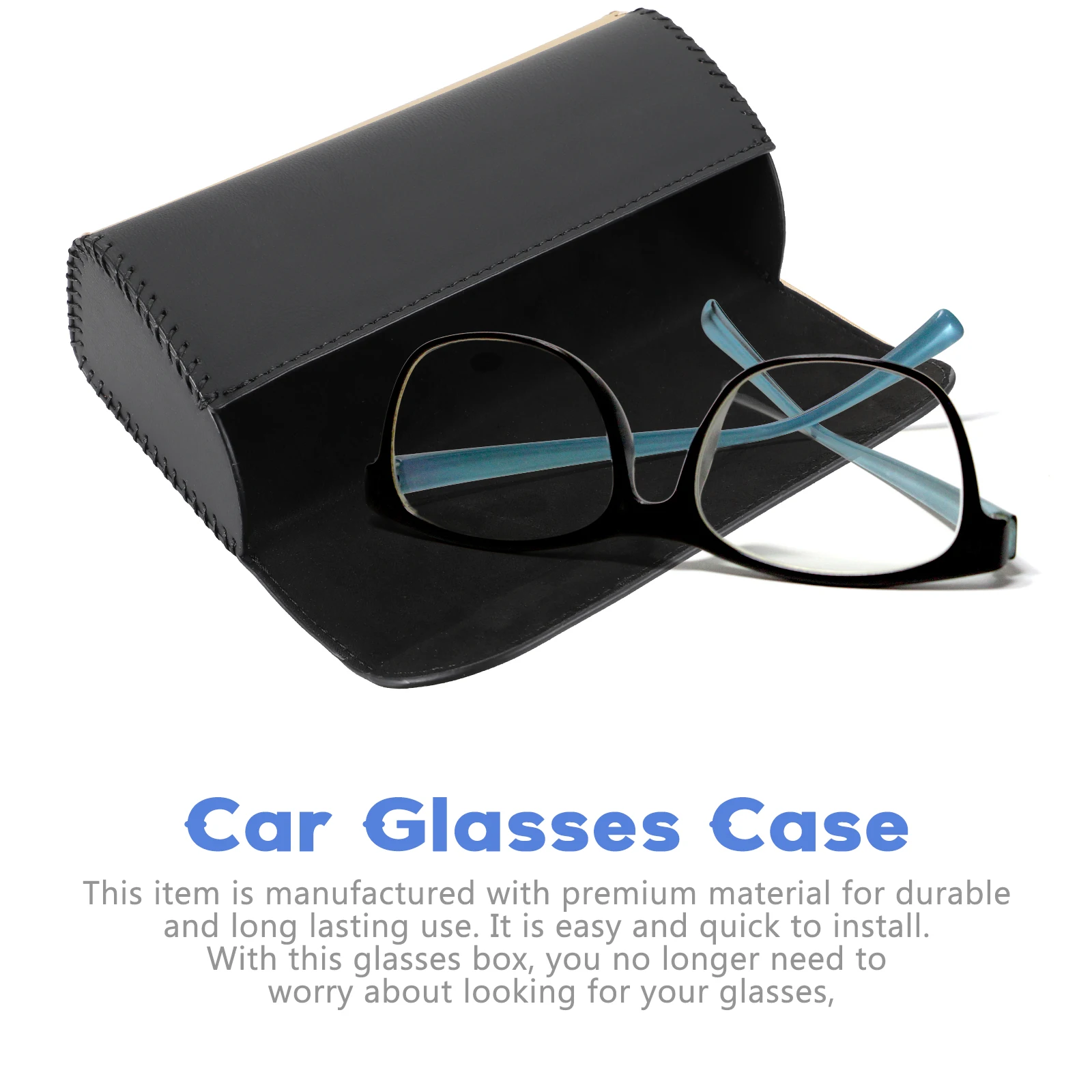 

Universal Car Glasses Case Beige Pu Hard Shell Sunglasses Box Holder Eyewear Organizer For Most Models Durable Easy