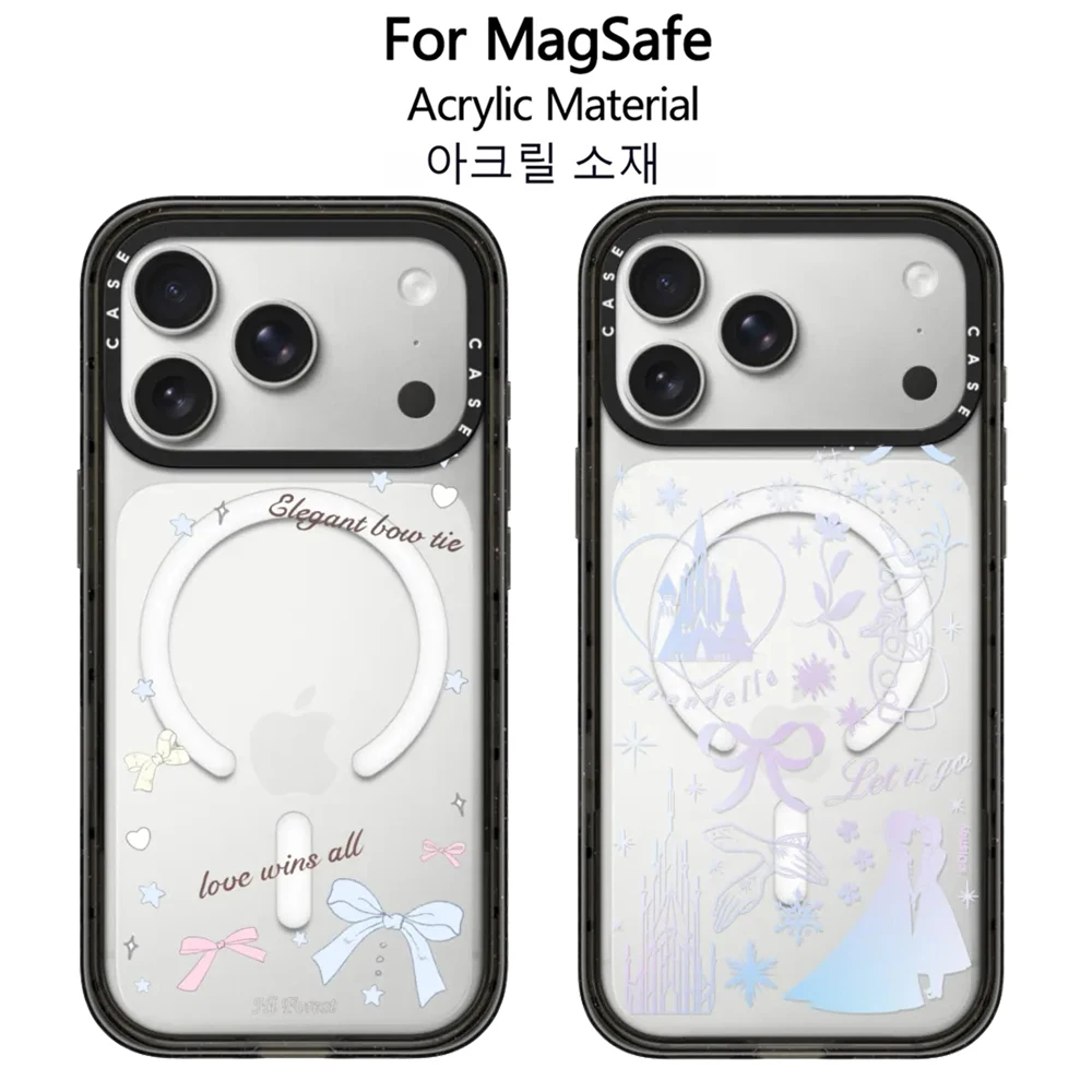 

Акриловый чехол MagSafe с бантом Love Wins для iPhone 17, 12, 13, 14, 15, 16 Pro Max, модный магнитный чехол с защитой от падения