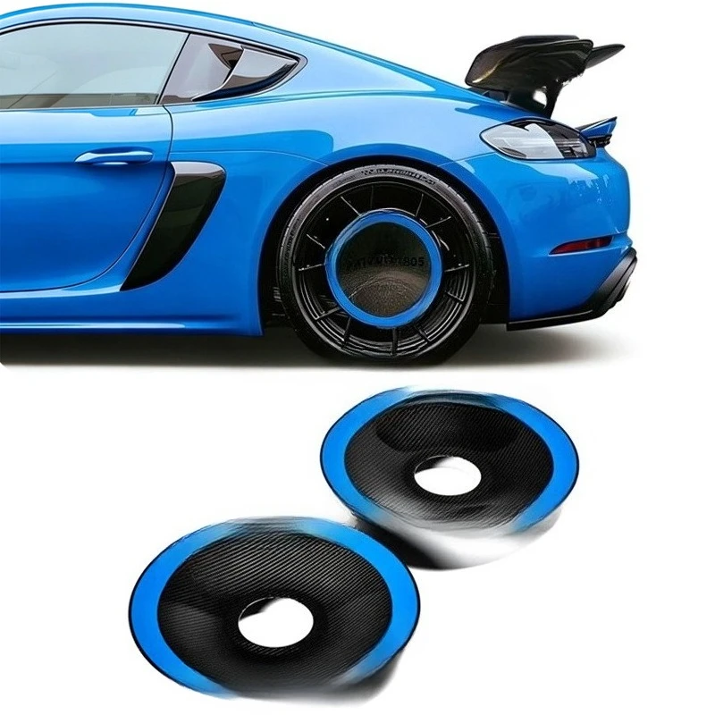 Car Modification Parts for 718 GT4RS Dry Carbon Fiber Original Rear Hub Cap Cover Aero Discs for 982 GT4 RS Wheel Rim