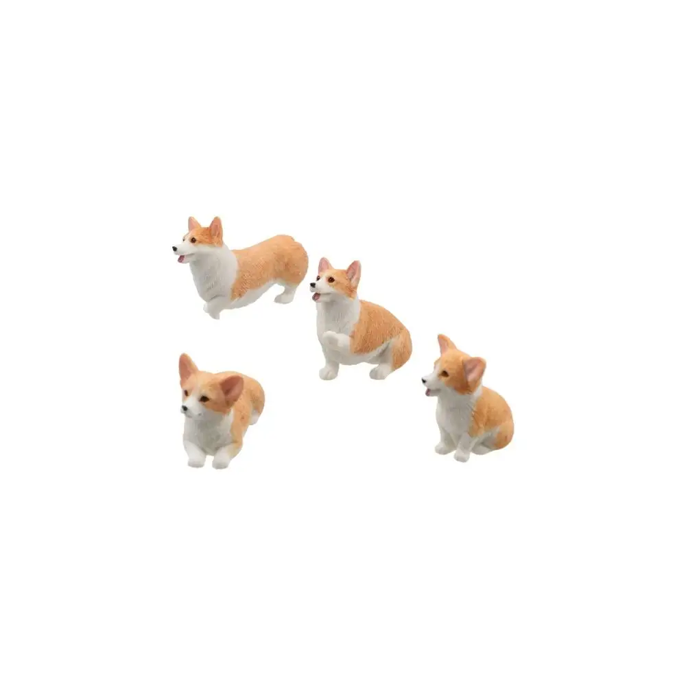 

Car Accessories for Kids Dog Doll Mini Animal Resin Figures Miniature Figurines Corgi Model Car Ornament Simulation Dog