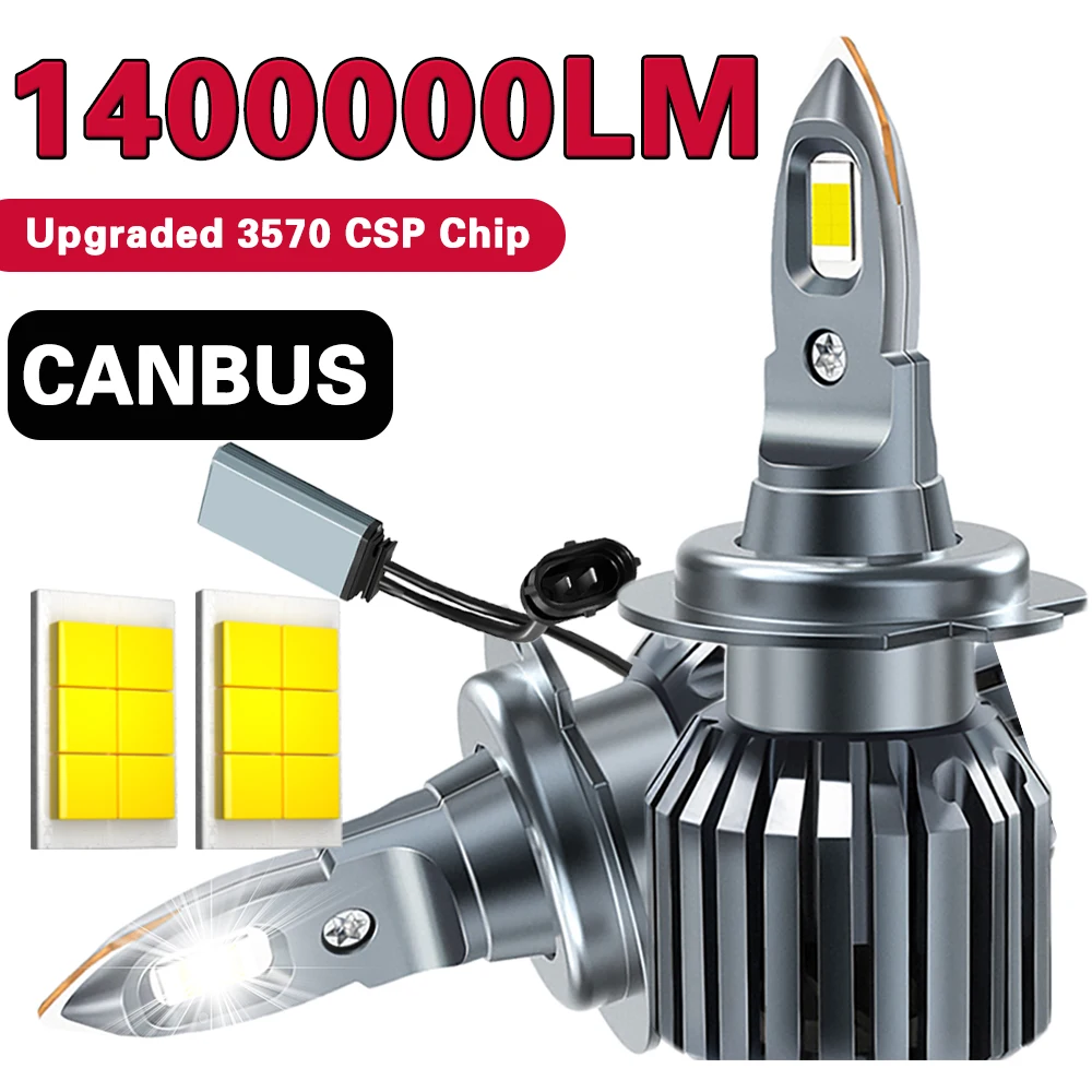 H7 سيارة مصابيح كهربائية Canbus H4 LED المصباح 1400000LM 280W H1 H11 9005 HB3 9006 HB4 9012 مصابيح السيارات 6000K 3570 CSP رقاقة 12V