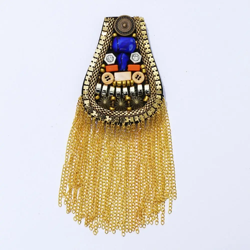 Jewelry Epaulet Tassel Chain Shoulder Board Shoulder Flash Punk Fringe Shoulder Mark Cool Alloy Beads Epaulette Gift