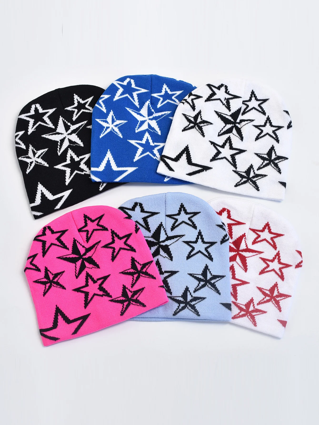 

Knitted Hats Men And Women Jacquard Star Hat Outdoor Street Hip-hop Rap Skull Cap