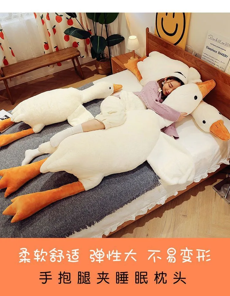 50-190 cm Kawaii Große Gans Stofftier Ente Rosa Riesige Gans Plüschtiere Schlafkissen Große Weiche Puppe Geschenke für Kinder – Detail 3