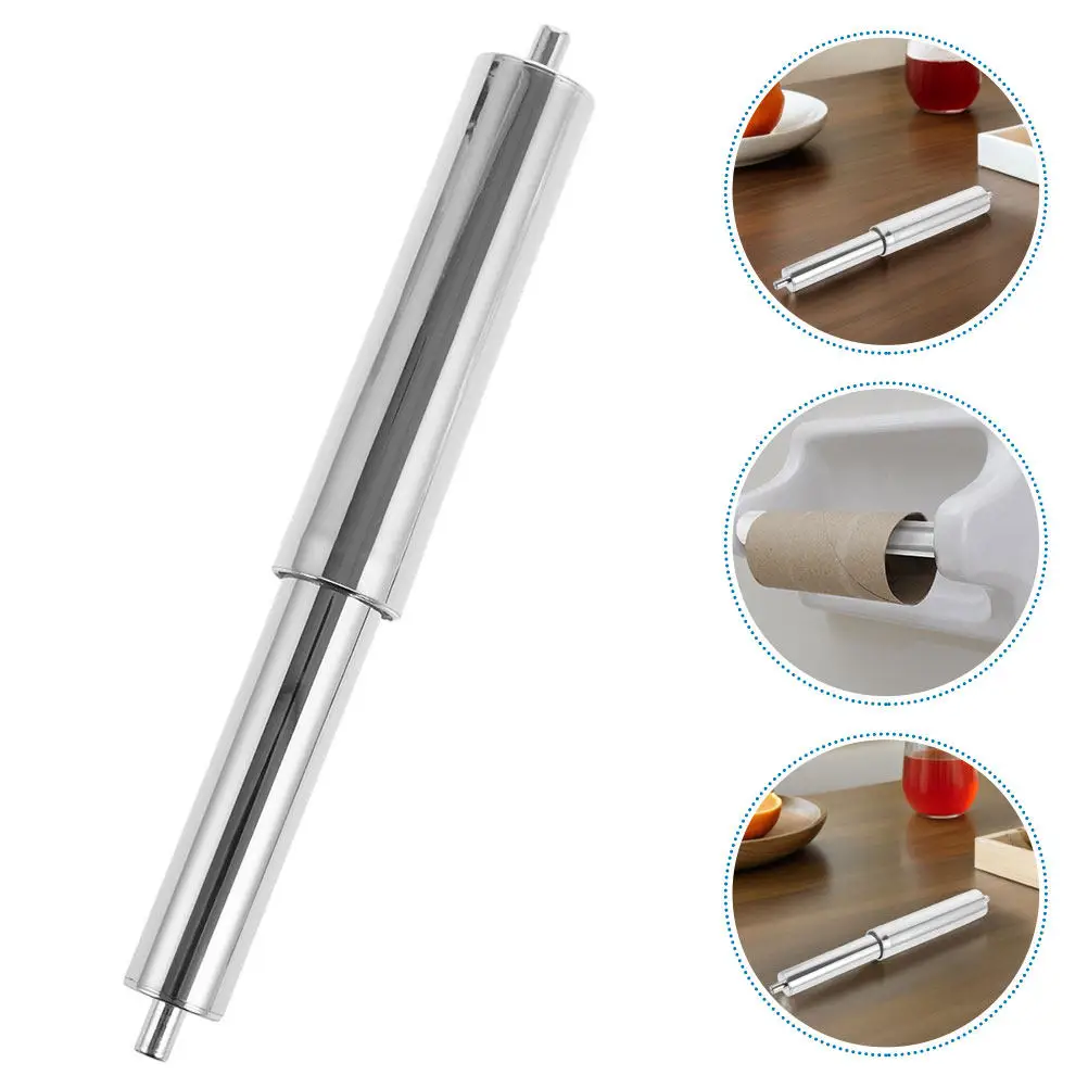 7Pcs Expandable Spring Loaded Toilet Paper Holder Replacement Rod Plastic Roller for Home Office Bathroom Tissue Roll Inserts