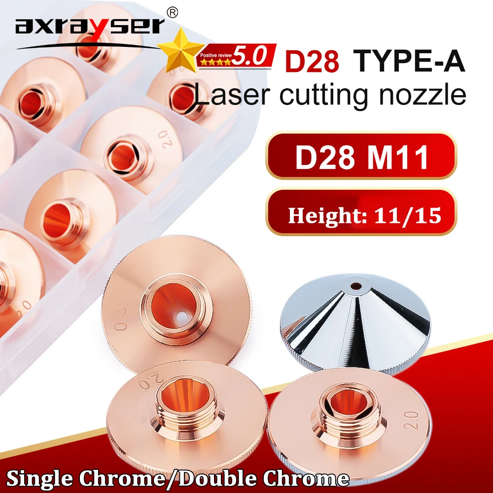 

Laser Nozzle Dia.28mm H15/H11 M11 Caliber 0.8-6.0 Single/Double Layers for Raytools Precitec WSX Fiber Laser Cutting Head