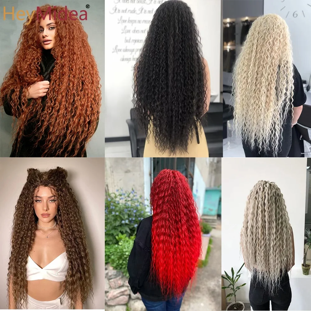 Ariel Hair Synthetic Twist Crochet Curly Hair 30Inch Water Wave Braid Hair Ombre Blonde Brown Deep Wave Braiding Hair Extensions