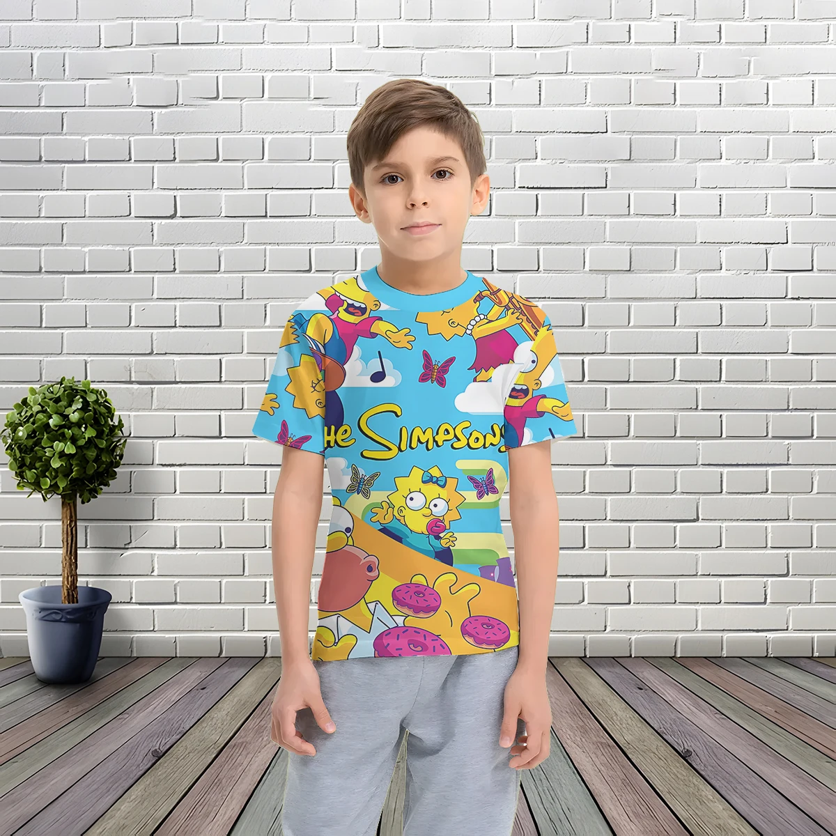 3D Print Funny Cartoon S-Simpsons Baby Clothing 5 to 14 Years Male Outdoor Clothes for Children Boy Girl Child T-Shirt Top Shirt