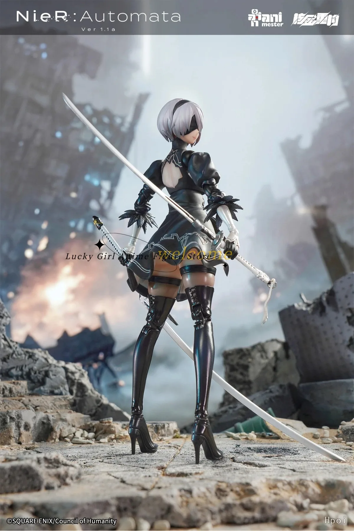 In Stock Original AniMester NieR YoRHa No.2 Type B 2B 1/9 Figure Game Gift Toys Doll Assembly Movable Model view 6