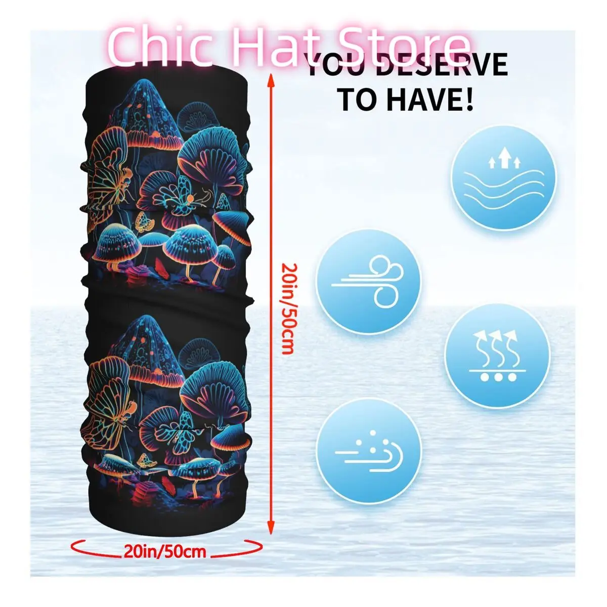 الفراشات قوس قزح اللون باندانا الرقبة وشاح أبيض متعدد الاستخدام أغطية الرأس الصيد للجنسين الكبار الشتاء