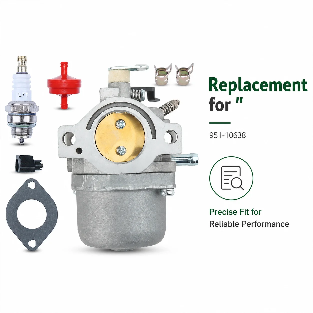 Carburetor Tune Up Kit for 28M707 799871 799868 283707, 7-in-1 Carb Gasket Fuel Filter Spark Plug Parts 799869 498027 & Clamps