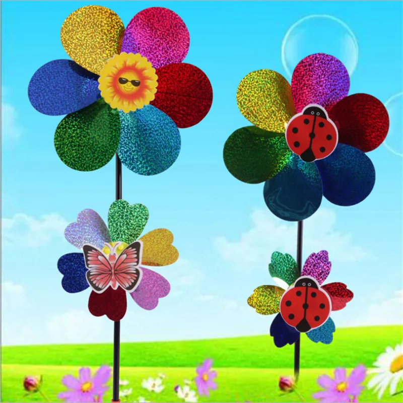 

Kids Toy Colorful Sequins Windmill Wind Spinner Home Garden Yard Decoration