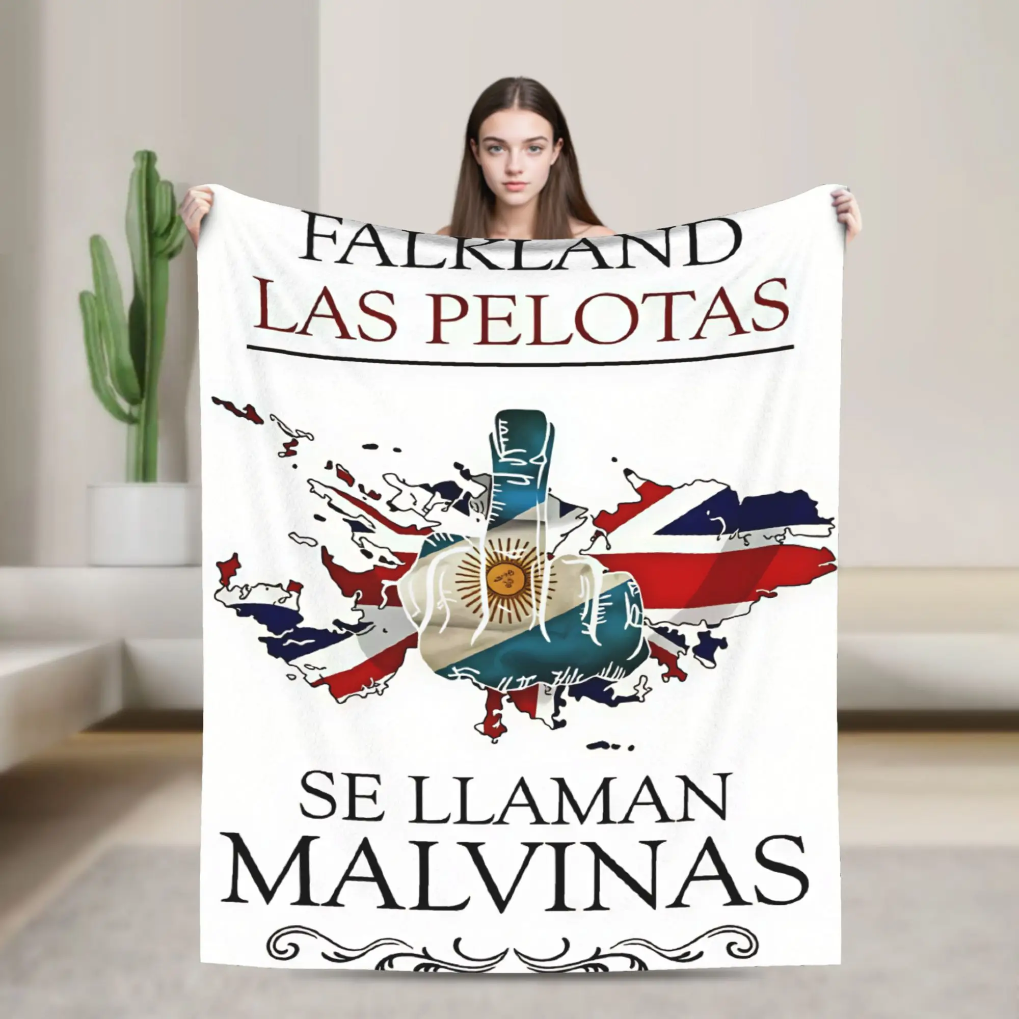 Las Malvinas Son Argentinas Blanket  Airplane Travel Flannel Throw Blanket For Living Room Soft Customized Quality Bedspread