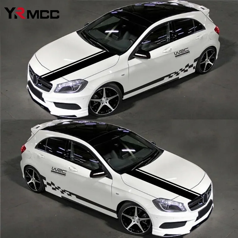 Car Body Sticker Universal Racing Rally Sport Hood Auto Side Roof Rear Trunk Long Stripe Racing Sports Vinyl Styling Decals Tape