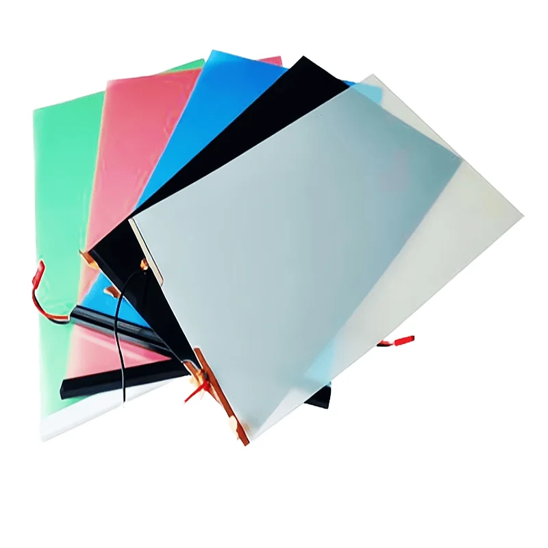 AIROW A4 Sample Electric Self-adhesive PDLC Smart Film, Black LED Decorative Privacy Film for Glass