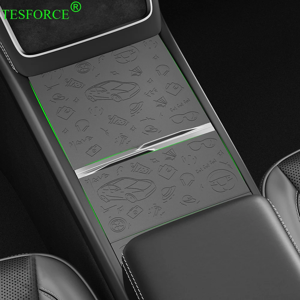 

For Tesla Model Y Juniper 2025 Center Console Mat Electrostatic Adsorption Protector Sticker Model 3 Highland Central Panel Film