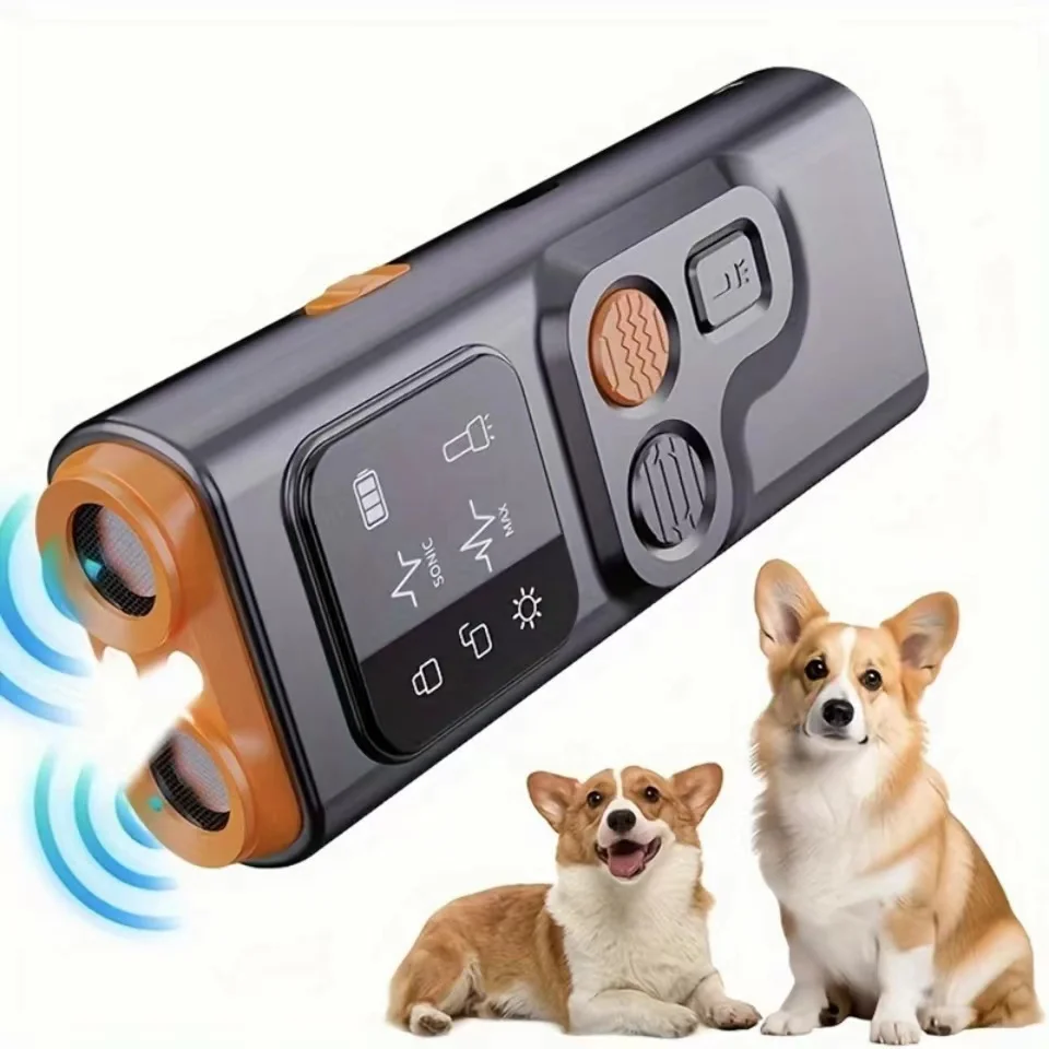 New Pet Dog Repeller Ultrasonic Dog Training Device Rechargeable Anti Dog Bark Stop-Barking Deterrent Device With LED Flashlight